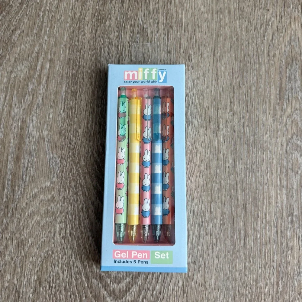 Miffy Dick Bruna Gel Pen Set 5 Pack Multi Color Retractable MY134 Orange Circle